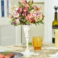 thumbnail image 3 of Sungmor Vintage Tulip Flower Tabletop Vase, Brown Cast Iron Decorative Centerpiece, White, 3 of 8