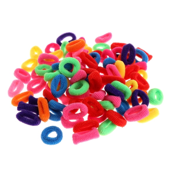 Sinyiin 100Pcs /set Elastic Hair Bands Children Ponytail Hair Ring Kids Headband Rubber Band Baby Hair Accessories