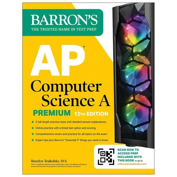 Barron's AP Prep AP Computer Science a Premium, 2024: 6 Practice Tests   Comprehensive Review   Online Practice, (Paperback)