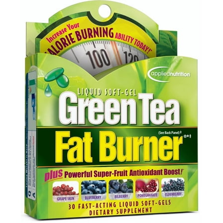 Applied Nutrition Green Tea Fat Burner – Green Tea Extract with EGCG   Green Coffee Bean Extract – Supports Metabolism, Energy & Antioxidant Defense – Fast-Acting Liquid Soft-Gels – 30 Count