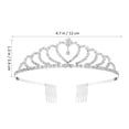 thumbnail image 2 of SHISUYAN Delicate Wedding Bridal Prom Shining Rhinestones Crown Tiara Headband with Comb (Silver), 2 of 9