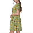 thumbnail image 2 of Balery Taco Vestidos sueltos de manga corta para mujer, vestidos de verano 2025, vestidos casuales de corte A con vuelo., 2 of 6