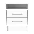 thumbnail image 2 of Cterwk 2 Drawers Nightstand with Metal Handle and Open Shelf, End Table Beside for Living Room, Office, Bedroom, White, 2 of 7