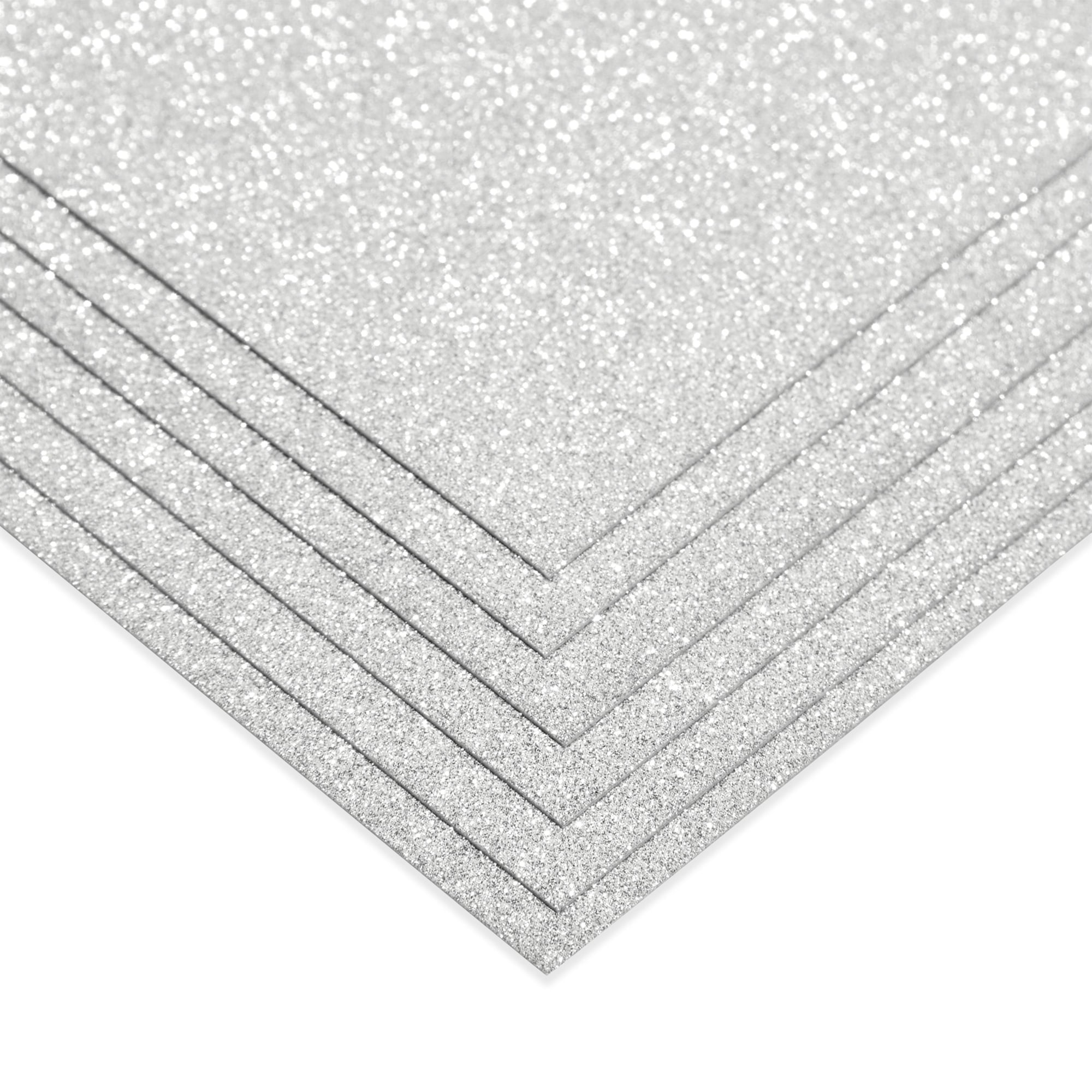 Bright Creations 24 Sheets White Glitter Cardstock Paper for Scrapbooking, Arts, DIY Sparkle Crafts, 280GSM, 8.5 x 11 in
