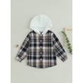 thumbnail image 2 of GXFC Little Boys Fall Plaid Shacket 3T 4T 5T 6T 7T 8T Kids Boys Long Sleeve Hooded Collar Jacket Outerwear Casual Coat Clothes Top for Children Boys ,Spring Autumn, 2 of 7