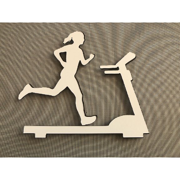 DCentral Woman on Treadmill Flexible Screen Magnet Décor; Double-Sided, for Non-Retractable Screens, Helps to Stop Walking into Screens, Covers Small tears in Screens, Sizes W 7.4"x 6.6"