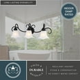 thumbnail image 6 of VAXCEL Bella 3-Light Matte Black Bathroom Vanity Fixture, White Glass Shade, 6 of 12