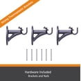 thumbnail image 5 of Kenney Fast Fit Easy Install Tyler Decorative Petite Window Curtain Rod, 48-86" Adjustable Length, 1/2" Dia., Black, 5 of 5