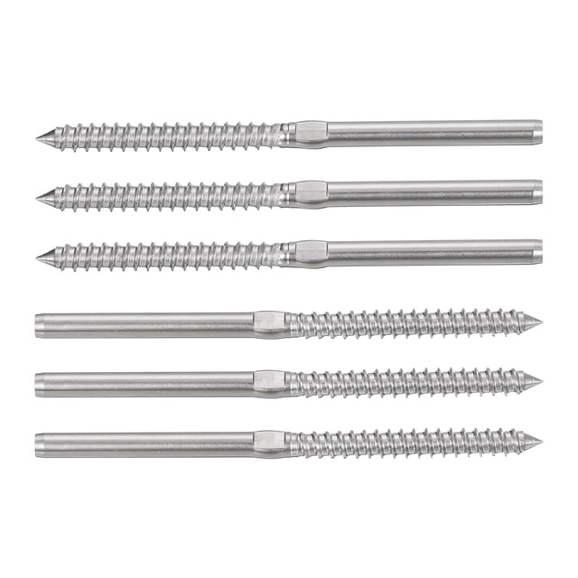 Unique Bargains 6 Pack Left&Right Handed Thread Swage Lag Screws, Deck Railing Hardware