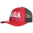 thumbnail image 2 of Tropic Hats Adult Embroidered MAGA 75 Million Strong 6 Panel Trucker Cap - Red/Black, 2 of 3