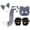 Grey-4Pcs-No Teeth, variant on Faux Fur Fox Tail Cat Wolf Mask Paw Tail Set, Plush Anime Animal Mask Ear Headband Fluffy Paw Gloves Halloween Christmas Party