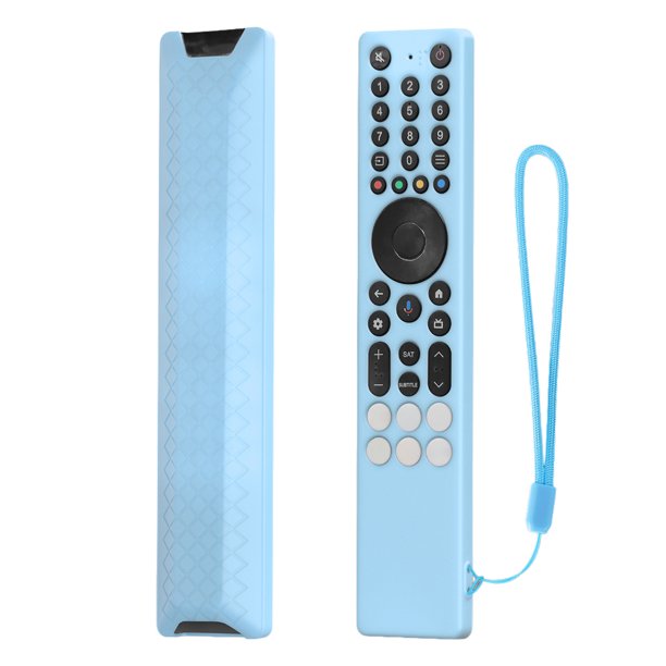 Funda RC A Prueba Caídas para TCL RC833A Silicona Mando Distancia TV Con Cordón (luminosa) Azul