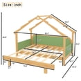 thumbnail image 5 of Bellemave Extendable Montessori House Bed, Wood Twin to King Daybed with Soft Cushion Rails, Double Twin Beds with Roof-Shaped, No Box Spring Needed (Natural+Green), 5 of 8
