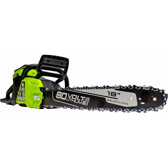 Greenworks PRO 80V 18-Inch Brushless Cordless Chainsaw | Battery Powered Electric Handheld Chainsaw | Auto Oiler Portable for Garden Yard Tree Felling, Firewood Cutting Logging Pruning, Tool Only