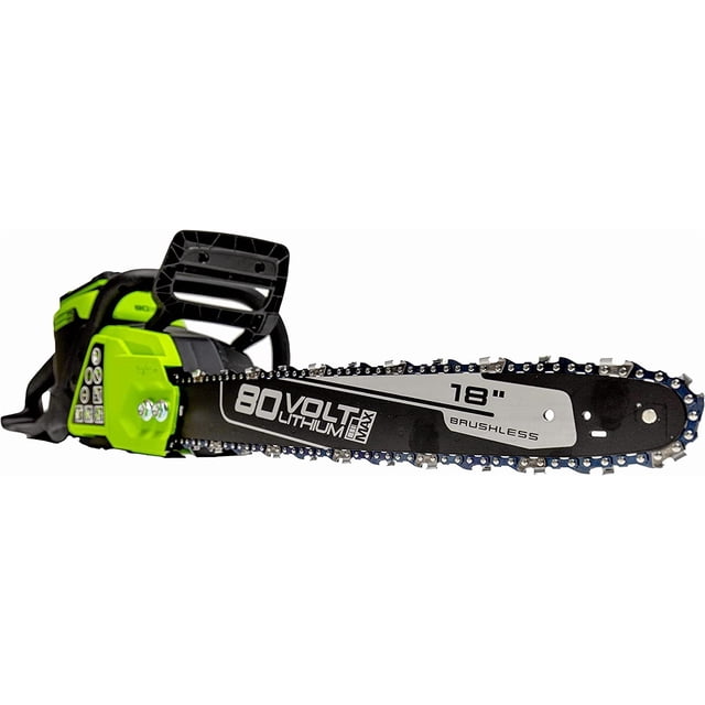 Greenworks PRO 80V 18-Inch Brushless Cordless Chainsaw | Battery Powered Electric Handheld Chainsaw | Auto Oiler Portable for Garden Yard Tree Felling, Firewood Cutting Logging Pruning, Tool Only