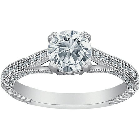 Majestic MicroPave CZ Sterling Silver Vintage Style Ring
