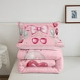 thumbnail image 4 of Pink Bow Bedding Pink And White Bowknot Comforter King Size, Butterfly Knot Princess Bedding Comforter Sets Cherry Flower Decor Duvet Set Kawaii Pink Balloons Diamond Print Quilt, 4 of 6