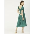 thumbnail image 2 of Moomaya Womens Solid Maxi Dress, Viscose Rayon Short Puff Sleeve Dresses, 2 of 8