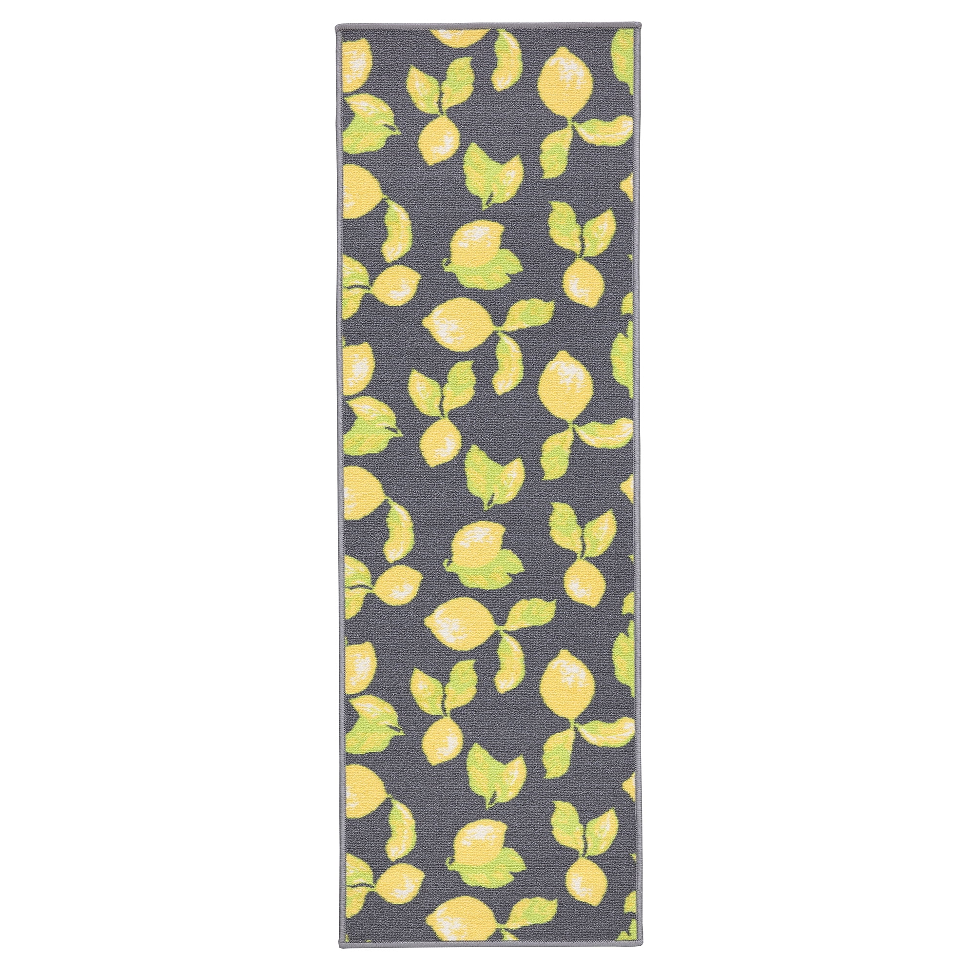 Set of Whole and Sliced Fresh Lemons with Leaves Pastel Color 3'2X5' Area Rug Dining Room Entryway Foyer Living Room Bedroom Study Children Playroom Crawl Rug on Slip Washable Floor Mats. 