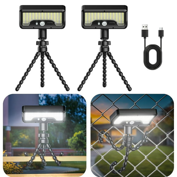 Solar Lights Outdoor, 7000LM Motion Sensor Solar Outdoor Lights with Flexible Octopus Tripod, Waterproof Solar Flood Security Lights for Front Door Yard Garage Deck Fence Camping