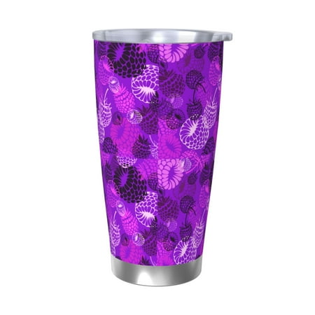 

Ocsxa Berry Raspberry Pattern 20oz Travel Coffee Mug with Flip Lid Stainless Steel Insulated Insulated Coffee Mug Thermal Cup with Splash Proof Sliding Lid-Without Straw