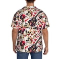 thumbnail image 3 of Yiaed Guitar Skull rock Print Mens Casual Wrinkle Free Shirts Short Sleeve Button Down Summer Stretch Dress Shirt-4X-Large, 3 of 5