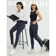 thumbnail image 7 of BALEAF Womens Skinny Dress Pants Stretch Petite Yoga Work Pants Pull On Dressy Leggings with Zipper Pockets 7/8 Ankle Navy XL, 7 of 7