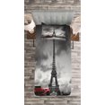 thumbnail image 3 of Ambesonne Eiffel Tower Quilted Bedspread Set 2 Pcs, French Car Dark Clouds, Twin Size, Grey Black Red, 3 of 3