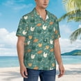 thumbnail image 5 of Xecao Flowe Rooster print Hawaiian shirt - a stylish short-sleeve button-down for men, perfect for casual beach and tropical outings., 5 of 9