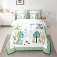 thumbnail image 2 of Castle Fairy Cute Dino 7Pcs Bedding Comforter Set for Children Kids Boys,Green Dinosaur Queen Bedding Sets Super Cozy,Woodland Animal Queen Sheet Sets,Lightweight Room Decor, 2 of 8