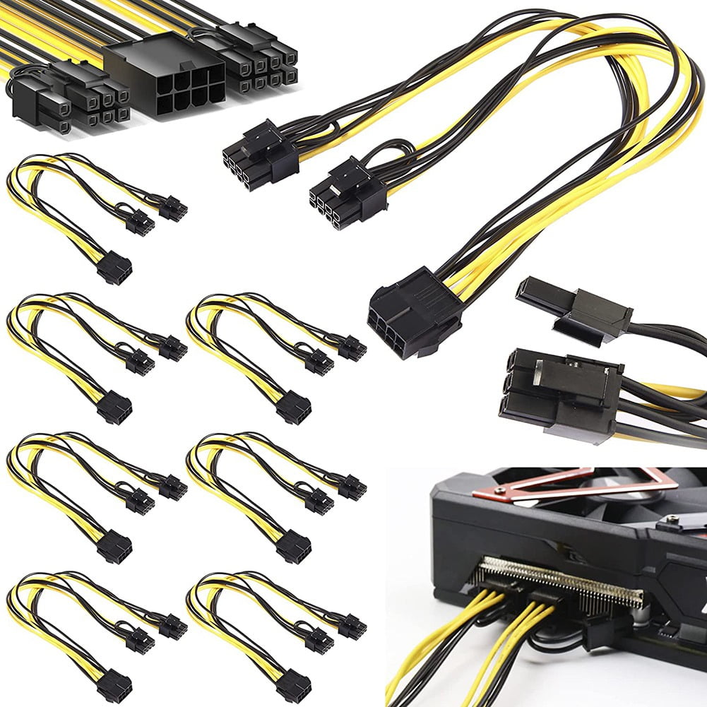 8 Pack 8 Pin PCIe Splitter to Dual 8 Pin (6+2) Graphics Card PCIE Power