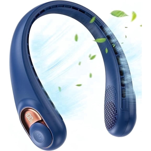 Portable Neck Fan, Hands-Free Bladeless 3 Speeds 5200 mAh Personal Fan Gift for Women Men Dad