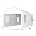 thumbnail image 4 of Carport 12x 20 ft Portable Garage,Heavy Duty Car Port Canopy with 4 Roll-Up Windows & 2 Doors, Waterproof Canopy All-Season Tarp for Car, Truck, Boat, Garden Tools, White, 4 of 9