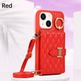 thumbnail image 2 of Compatible with iPhone 14 Plus Wallet Case, Crossbody PU Leather Detachable Adjustable Strap Wristlet with Card Holder Magnetic Clasp Kickstand Finger Ring Case for iPhone 14 Plus, Red, 2 of 11