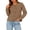 Brown, variant on Women's Bow Tie Front Sweater Long Sleeve Crew Neck Knit Pullover Cardigan, L