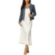 thumbnail image 2 of BLAZER CORTO DE OFICINA ABIERTO DE TWEED A CUADROS PARA MUJERES INSPIRADOR CHIC XL AZUL OSCURO, 2 of 6