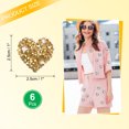 thumbnail image 2 of Uxcell 6 Pcs Parches de Hierro en Forma de Corazón 2.5cm Parches para Coser para Manualidades Reparación de Ropa Zapatos Decoración de Bolsas Gorras, Dorado, 2 of 7