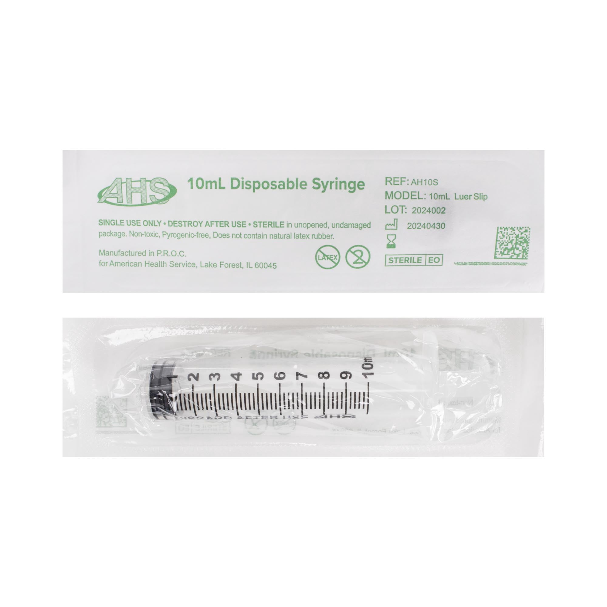 10mL Luer Slip Syringe (100 Pack), Sterile, Individually Wrapped, Syringes for Liquid, Scientific Labs, Feeding Syringes for Pets, Measurement, Medicine, Dispensing, & Oral, Clear
