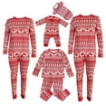 thumbnail image 2 of Family Christmas Outfits Christmas Classic Print Family Matching Baby Romper Long Sleeve Crew Neck Full Length Pants Cozy Sleepwear For Baby Red 3M, 2 of 6