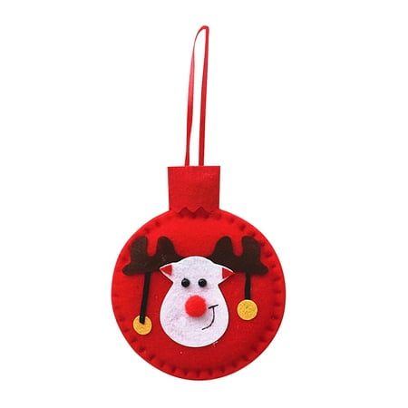 

iOPQO Hangs Christmas Ball FeltA Cloth Pendant Christmas Plush Ornaments Holiday Party Decoration ball felt cloth pendant C