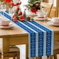 thumbnail image 5 of Burlap Table Runner 70 Inches Long,Winter Christmas Snowflakes Non-Slip Kitchen Table Runners for Dining Room Everyday Use Party Table Decorations Blue Striped, 5 of 9