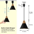 thumbnail image 4 of Kiven Battery Operated Modern Pendant Light with Remote, Timer, Dimmable, 2-Light Rechargeable Hanging Pendant Light, Adjustable Height for Corner Decor, Reading,Bedroom, Black, 4 of 7