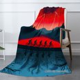 thumbnail image 2 of Joocar Cycling Under Stormy Sky Fleece Blanket For Winter Gift Home Sofa Bed Decoration 40x50 inch, 2 of 5