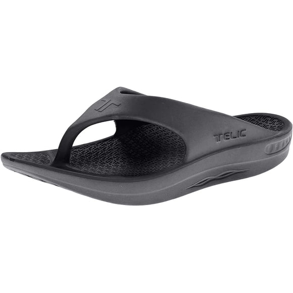 Telic Tongs Energy - Sandales Confort pour Hommes et Femmes S (Femmes 8) Noir Minuit
