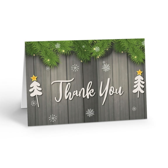 Adodrabel Rustic Holiday Themed Thank You Note Cards - 10 Holiday Note Cards and