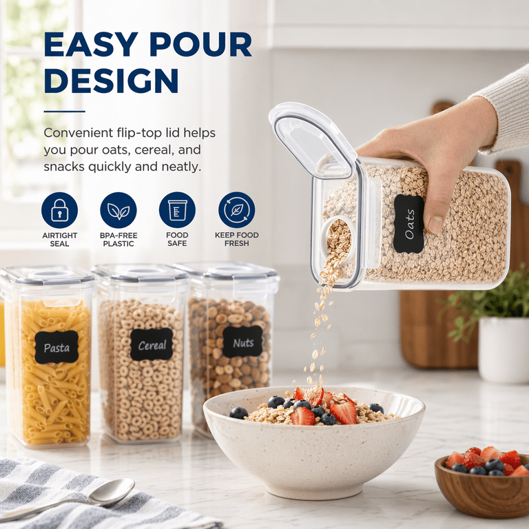 NULAS 4-Piece Airtight Food Storage Containers, 135.2 fl oz photo 5