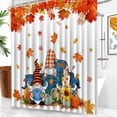 thumbnail image 5 of Fall Thanksgiving Shower Curtain, Autumn Gnome Pumpkins Water-Repellent Bath Curtains Shower Curtain Autumn Maple Leaves Bathroom Curtains Set with Hooks, 72 X 72 Inches, 5 of 6