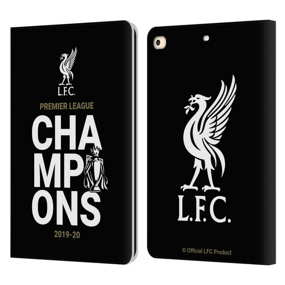 Head Case Designs Officially Licensed Liverpool Football Club 2020 Champions Black Typography Leather Book Wallet Case Cover Compatible With Apple iPad 9.7 2017 / iPad 9.7 2018