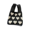 thumbnail image 3 of Women Shoulder Bag Heart Handbag Casual Boho Tote Bag for Outdoor Party Work Black, 3 of 9