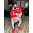 thumbnail image 5 of Couples Matching Shirts Set Matching Men Women Letter Print Love Couple T-Shirt, 5 of 5